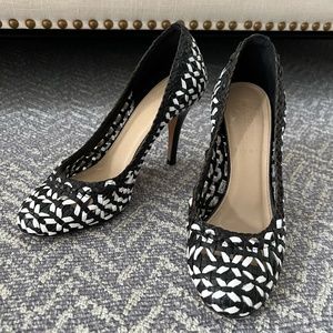 J. Crew Woven Black and White Mona Dreamweaver Pumps